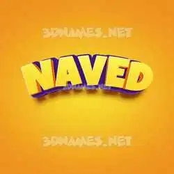 naved in Orange Toon style - 3D name wallpaper