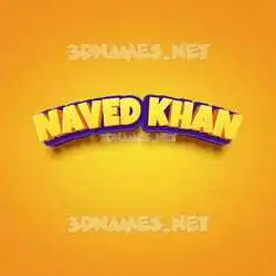 naved khan in Orange Toon style - 3D name wallpaper