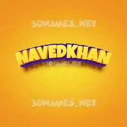 navedkhan in Orange Toon style - 3D name wallpaper