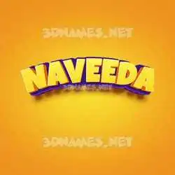 naveeda in Orange Toon style - 3D name wallpaper
