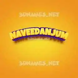naveedanjum in Orange Toon style - 3D name wallpaper