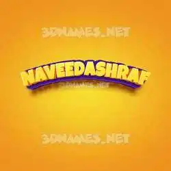 naveedashraf in Orange Toon style - 3D name wallpaper