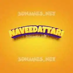 naveedattari in Orange Toon style - 3D name wallpaper