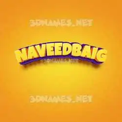 naveedbaig in Orange Toon style - 3D name wallpaper