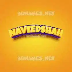 naveedshah in Orange Toon style - 3D name wallpaper