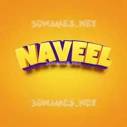 naveel in Orange Toon style - 3D name wallpaper