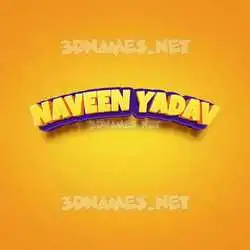 naveen yadav in Orange Toon style - 3D name wallpaper