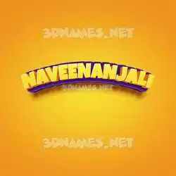 naveenanjali in Orange Toon style - 3D name wallpaper