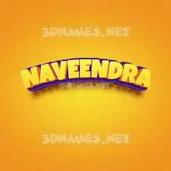 naveendra in Orange Toon style - 3D name wallpaper