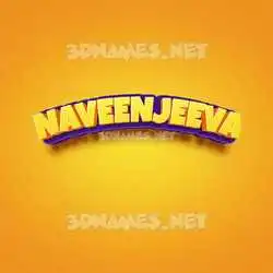 naveenjeeva in Orange Toon style - 3D name wallpaper