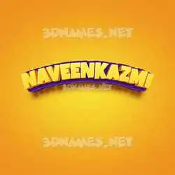 naveenkazmi in Orange Toon style - 3D name wallpaper