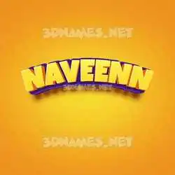 naveenn in Orange Toon style - 3D name wallpaper
