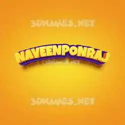 naveenponraj in Orange Toon style - 3D name wallpaper
