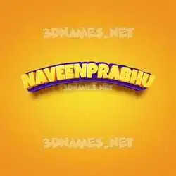 naveenprabhu in Orange Toon style - 3D name wallpaper