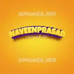 naveenprasad in Orange Toon style - 3D name wallpaper