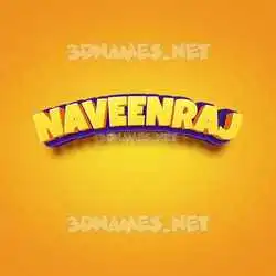 naveenraj in Orange Toon style - 3D name wallpaper