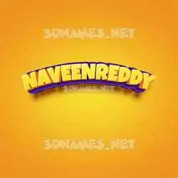 naveenreddy in Orange Toon style - 3D name wallpaper