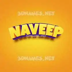 naveep in Orange Toon style - 3D name wallpaper