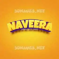 naveera in Orange Toon style - 3D name wallpaper