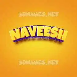 naveesh in Orange Toon style - 3D name wallpaper