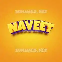 naveet in Orange Toon style - 3D name wallpaper