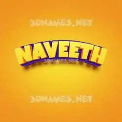 naveeth in Orange Toon style - 3D name wallpaper
