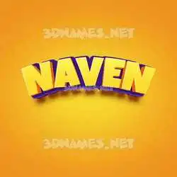 naven in Orange Toon style - 3D name wallpaper