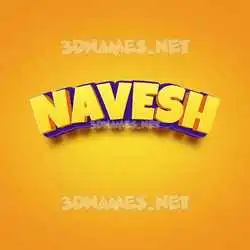 navesh in Orange Toon style - 3D name wallpaper
