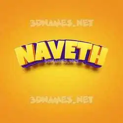 naveth in Orange Toon style - 3D name wallpaper