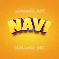 navi in Orange Toon style - 3D name wallpaper