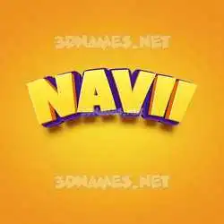 navii in Orange Toon style - 3D name wallpaper