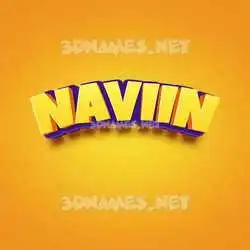 naviin in Orange Toon style - 3D name wallpaper