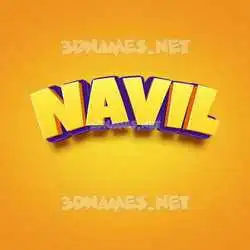 navil in Orange Toon style - 3D name wallpaper
