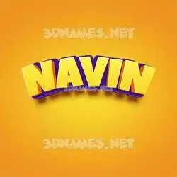 navin in Orange Toon style - 3D name wallpaper
