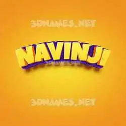 navinji in Orange Toon style - 3D name wallpaper