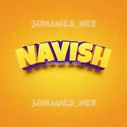 navish in Orange Toon style - 3D name wallpaper