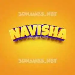 navisha in Orange Toon style - 3D name wallpaper