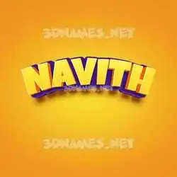 navith in Orange Toon style - 3D name wallpaper