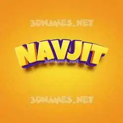 navjit in Orange Toon style - 3D name wallpaper