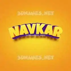 navkar in Orange Toon style - 3D name wallpaper