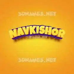navkishor in Orange Toon style - 3D name wallpaper