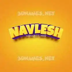 navlesh in Orange Toon style - 3D name wallpaper