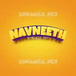 navneeth in Orange Toon style - 3D name wallpaper