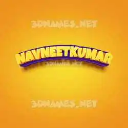 navneetkumar in Orange Toon style - 3D name wallpaper