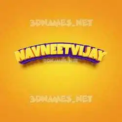 navneetvijay in Orange Toon style - 3D name wallpaper
