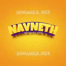 navneth in Orange Toon style - 3D name wallpaper