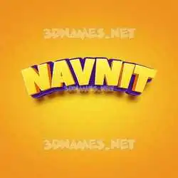 navnit in Orange Toon style - 3D name wallpaper