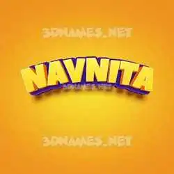 navnita in Orange Toon style - 3D name wallpaper