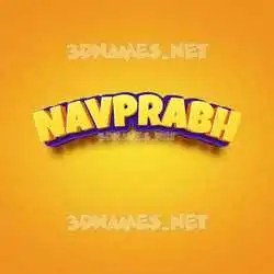 navprabh in Orange Toon style - 3D name wallpaper