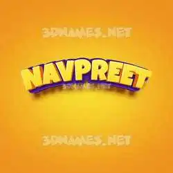 navpreet in Orange Toon style - 3D name wallpaper